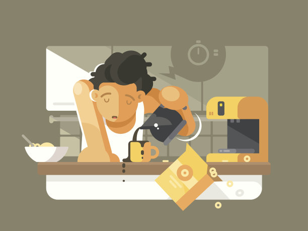 早上在厨房喝咖啡图片下载