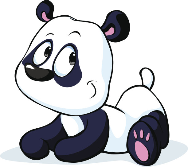 可爱的向量中国熊猫熊孤立的白色图片下载
