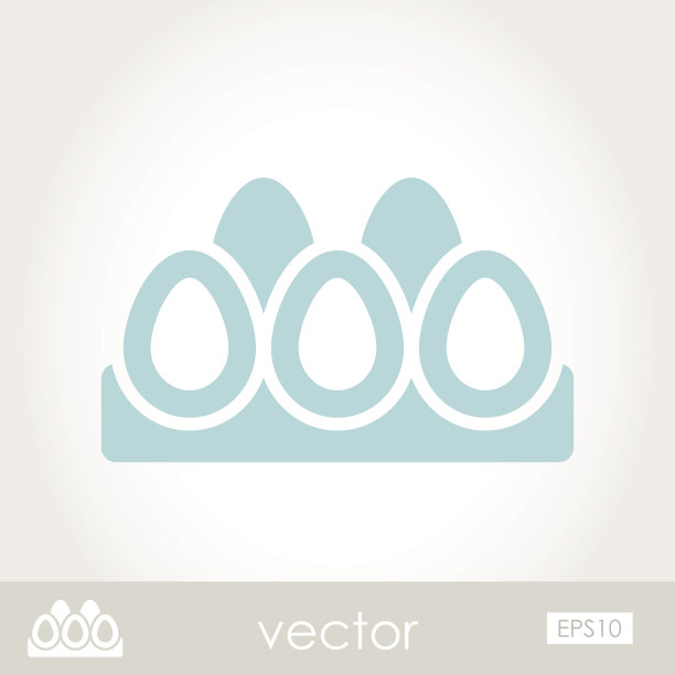 鸡蛋在托盘矢量图标图片下载