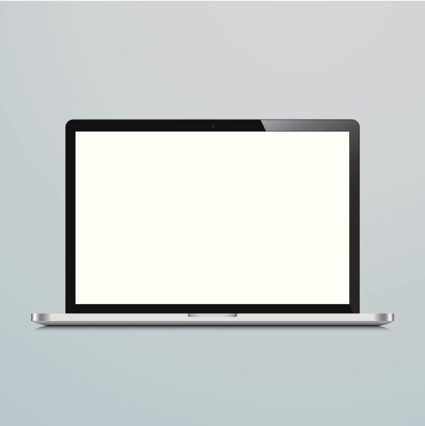 笔记本电脑白屏蓝色背景图片下载