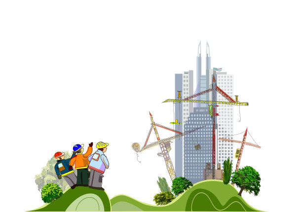 城市收集建筑工地用起重机图片下载