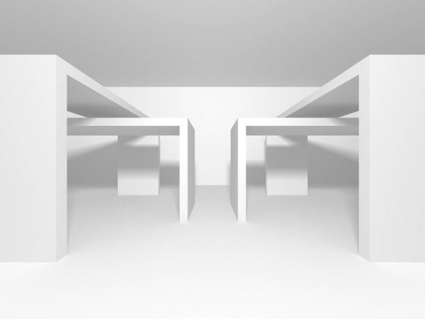 白色建筑建筑现代室内背景图片下载