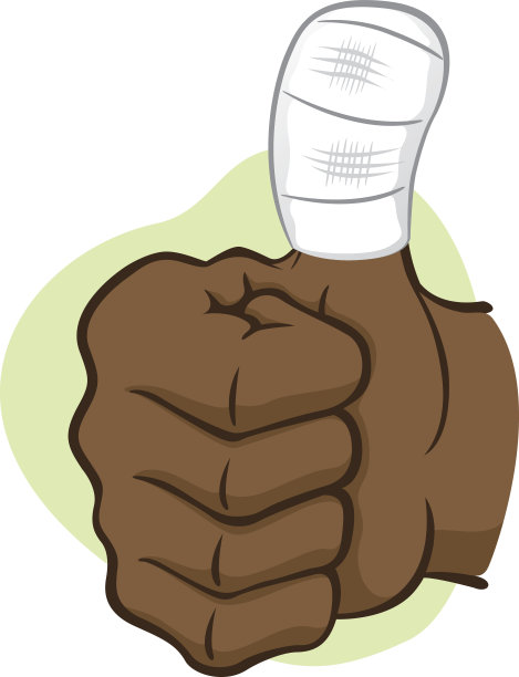 拇指缠绷带的非洲人图片下载