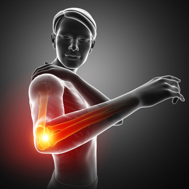 男人感到肘部疼痛图片下载
