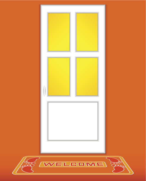 紧闭的门。橙色。图片下载