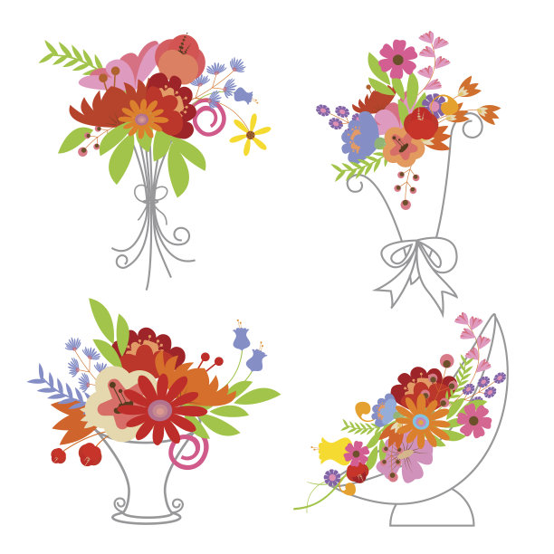 七彩复古花系列图片下载