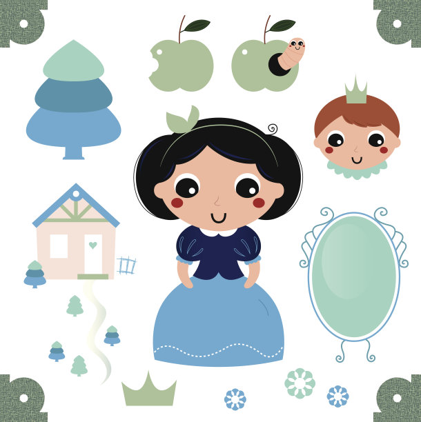 可爱美丽的白雪孤立在白色图片下载