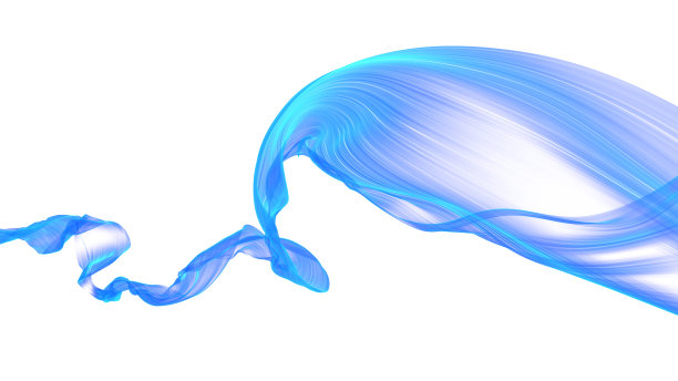 在白色背景上随风飘动的织物图片下载