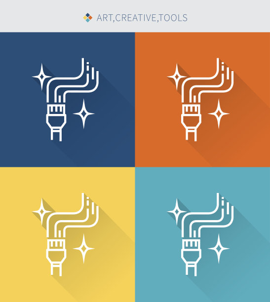 细线图标集艺术和创意工具图片下载