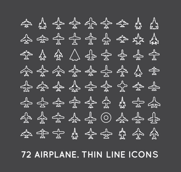 飞机的矢量图标图片下载