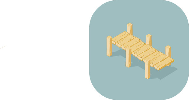 等距矢量木桥平面图标。图片下载
