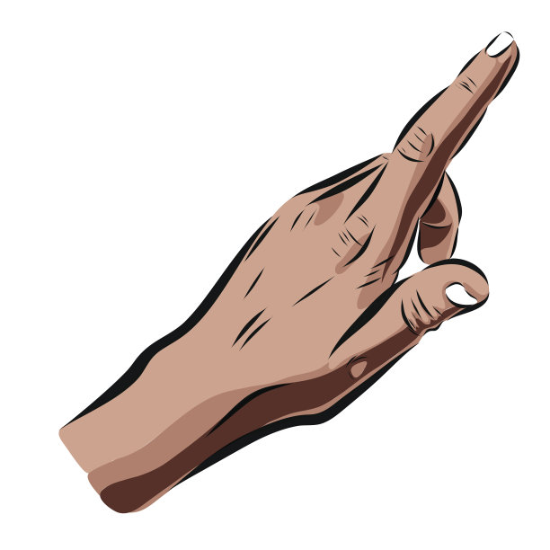 注意，手放在白色背景上。向量EPS插图图片下载