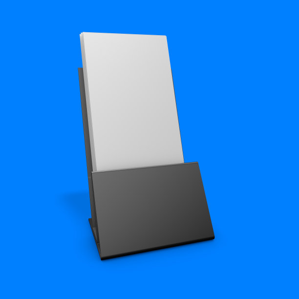 传单灰色，塑料支架与长垂直，空白传单模板。图片下载