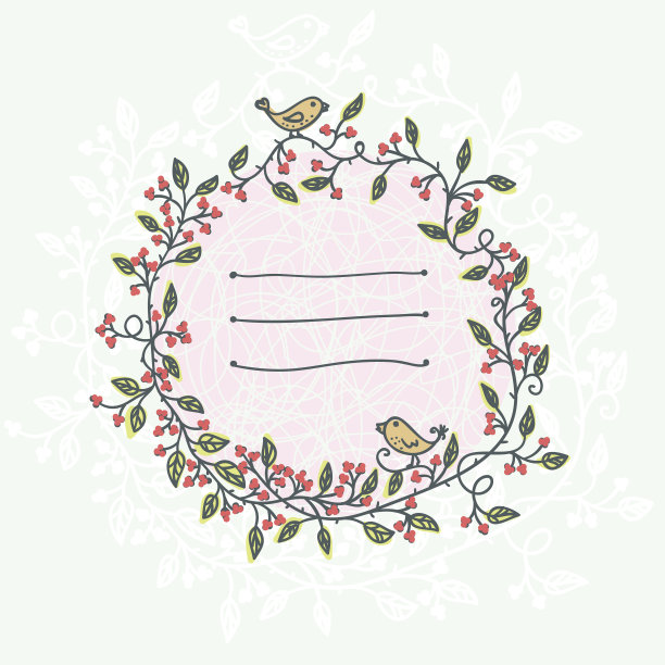 带花的横幅和放置你的文本的地方。图片下载