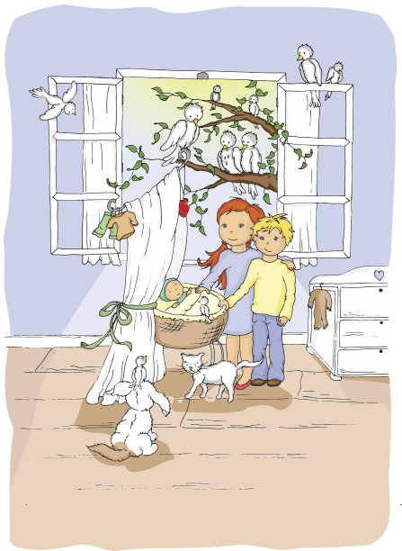 弟弟、妹妹和新生婴儿图片下载