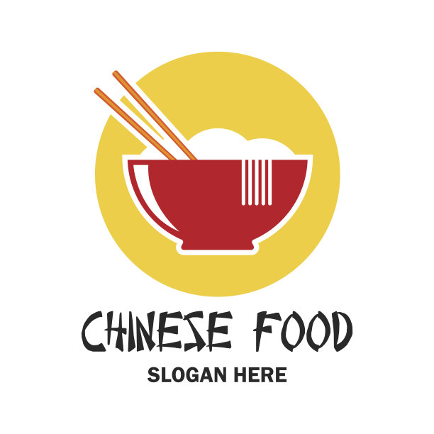 中餐馆/中餐图标与文字空间为您的口号/口号，矢量插图图片下载