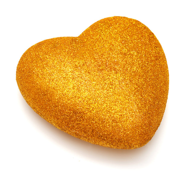 金色圣诞的心图片下载