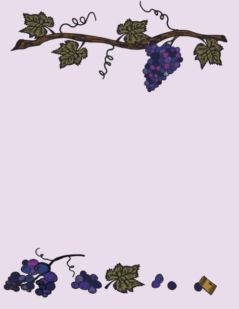 葡萄酒元素葡萄和葡萄页分隔与拷贝空间图片下载