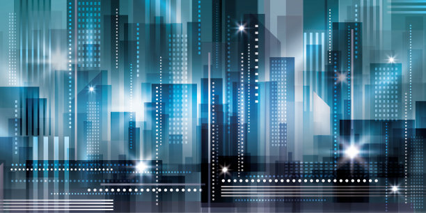 矢量夜城市背景图片下载