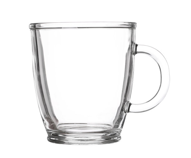 空的玻璃杯柄孤立在白色背景上图片下载