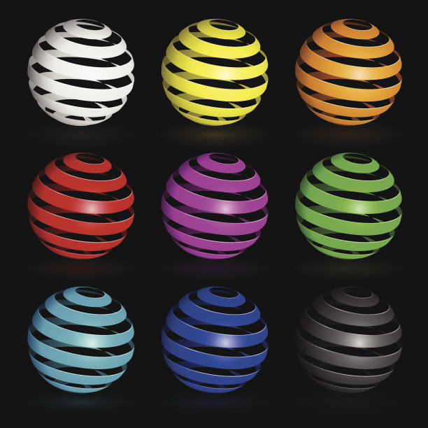 彩色光泽球孤立图片下载