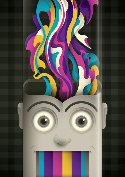 一个漫画人的老式插图。图片下载