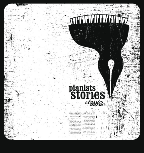 钢琴家的故事概念和grunge背景与复制空间图片下载