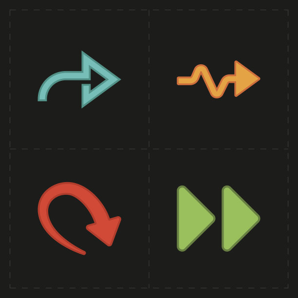 四个新的简单箭头图片下载