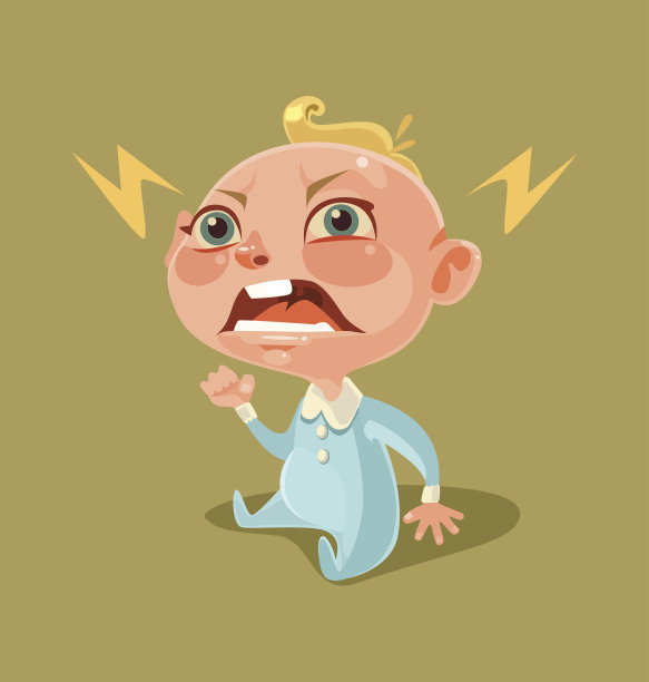 生气，不开心，淘气的小孩子性格又哭又闹图片下载