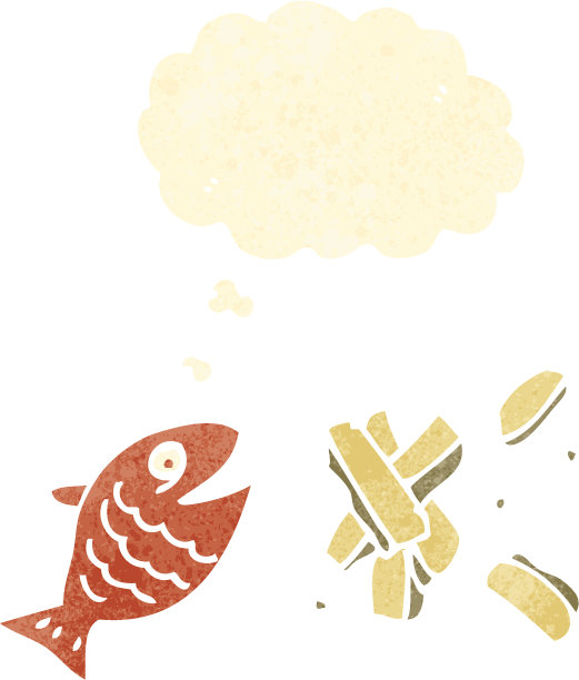 复古卡通炸鱼薯条图片下载