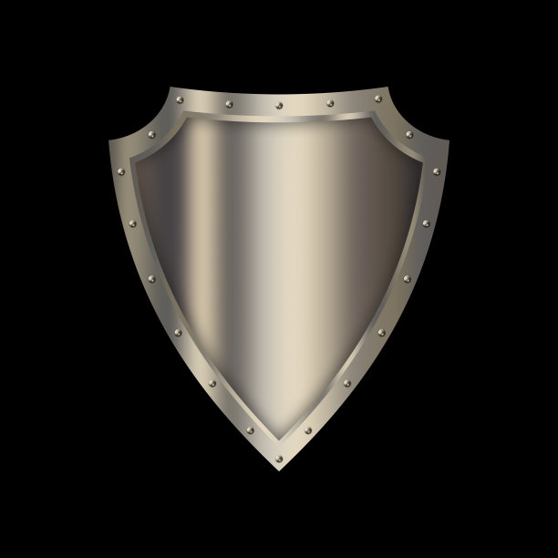 黑色背景上的中世纪盾牌。图片下载