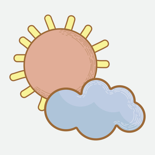 太阳和云的卡通人物图片下载