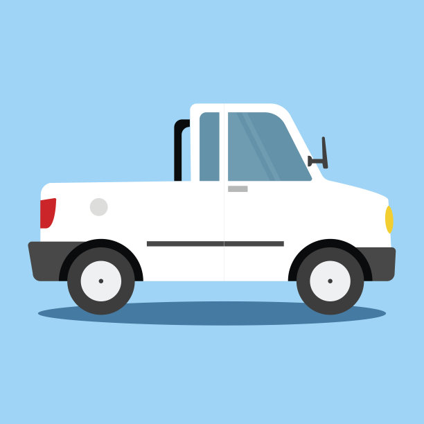 皮卡suv卡车矢量插图在平坦的风格图片下载