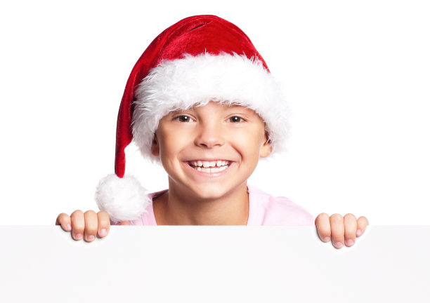 戴圣诞帽的男孩图片下载