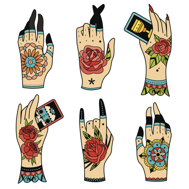 有纹身的手图片下载