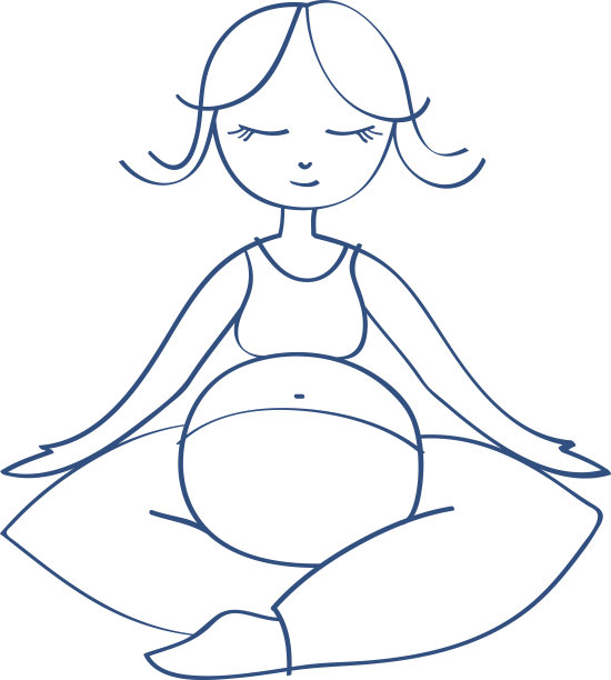 冥想的母亲-矢量插画图片下载