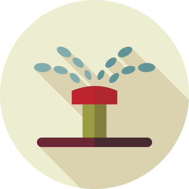 洒水器，灌溉平面矢量图标图片下载