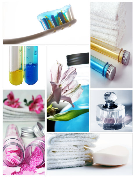 7张照片的拼贴画。主题为洗澡图片下载