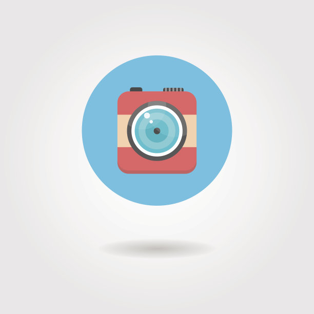 潮人照片相机图标在圆圈与阴影图片下载