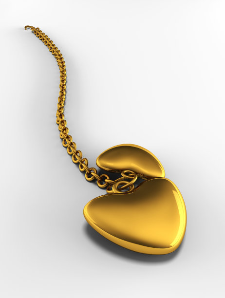 金链子上的心图片下载