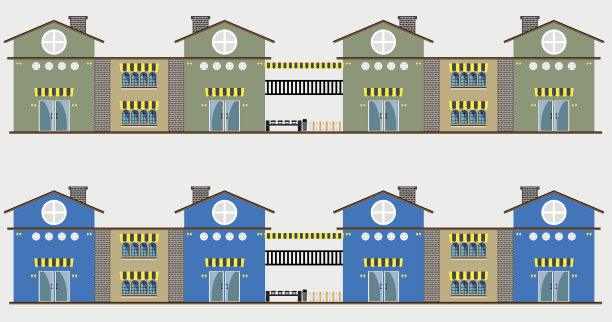 时髦的餐厅建筑图片下载
