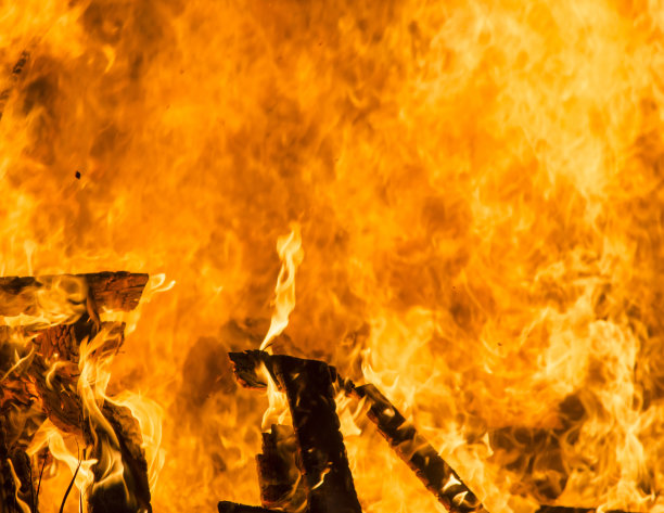 黄色、橙色和红色的火焰作为背景燃烧着图片下载
