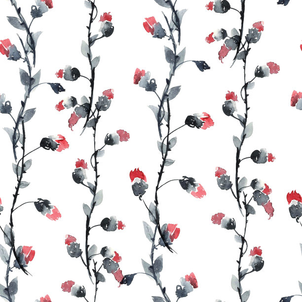 红色花朵图案图片下载