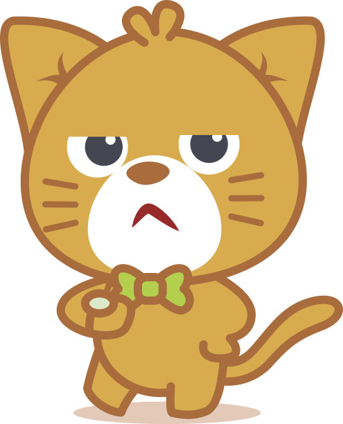愤怒的猫角色风格矢量艺术插图图片下载