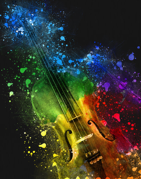 多色古小提琴图片下载