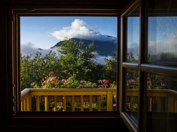 从高山小屋的全景图片下载