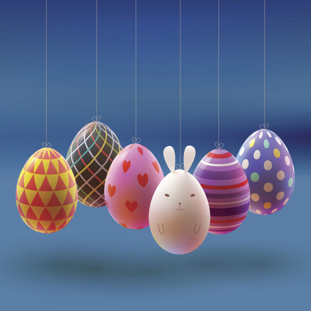 一套现实的鸡蛋在白色的背景。复活节的收藏。图片下载