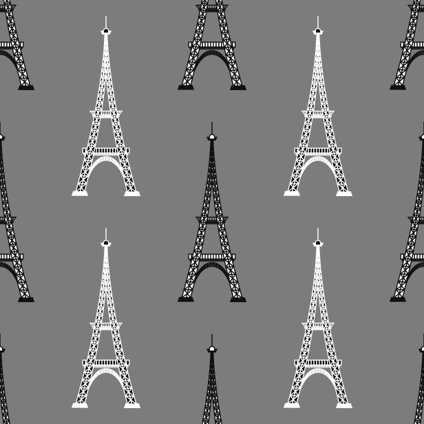 埃菲尔铁塔无缝背景。法国模式图片下载