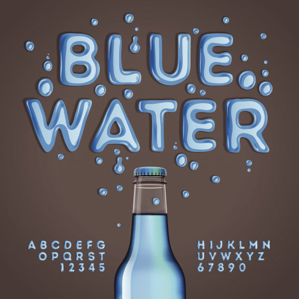 蓝色的字母和数字图片下载