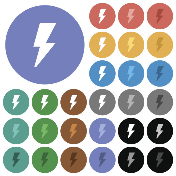 Flash圆形平面多色图标图片下载